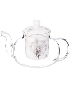 Чайник стеклянный с фарфоровым ситом dandelion 650 мл 182476 Lefard