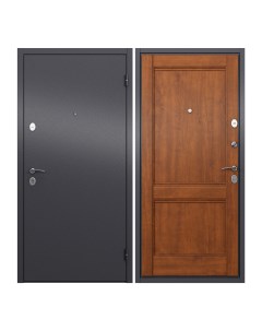 Дверь входная для квартиры металлическая 950х2050 правая черный коричневый Nobrand