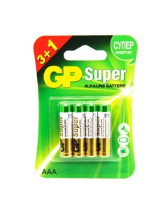 Батарейка GP Super LR03 AAA Alkaline 1 5V 4шт в блистере Basemarket