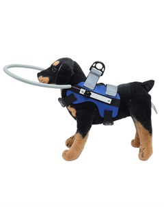 Шлейка для слепых собак с обручем для предотвращения столкновений синий M Bentfores