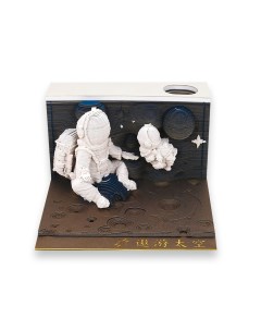 Блок для заметок 3D Космонавты 15018 резной c отрывными стикерами подарочный Protect
