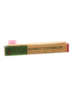 Зубная щетка бамбуковая жесткая в коробке розовая Nobrand