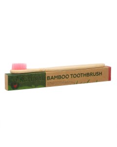 Зубная щетка бамбуковая средняя в коробке розовая Nobrand