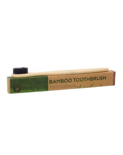 Зубная щетка бамбуковая средняя в коробке черная Nobrand
