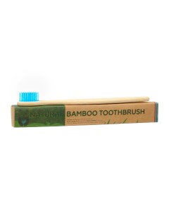 Зубная щетка бамбуковая жесткая в коробке синяя Nobrand