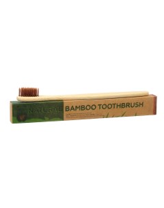 Зубная щетка бамбуковая средняя в коробке коричневая Nobrand