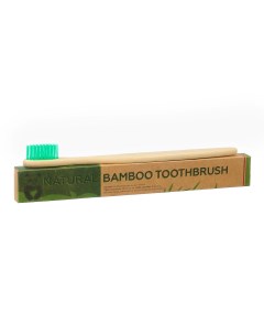 Зубная щетка бамбуковая жесткая в коробке зеленая Nobrand