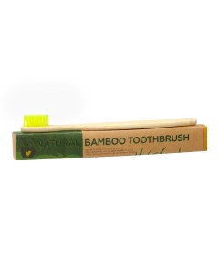 Зубная щетка бамбуковая жесткая в коробке желтая Nobrand