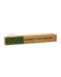 Зубная щетка бамбуковая жесткая в коробке белая Nobrand