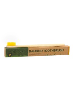 Зубная щетка бамбуковая мягкая в коробке желтая Nobrand