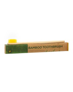 Зубная щетка бамбуковая средняя в коробке желтая Nobrand