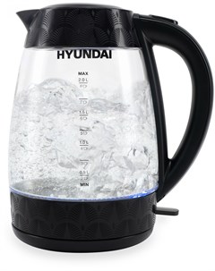 Чайник HYK G4505 2л 2 2 кВт пластик стекло черный Hyundai