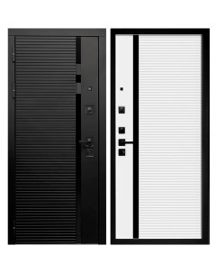 Дверь входная Палермо левая черный кварц ясень белый софт 860х2050 мм Дверной континент