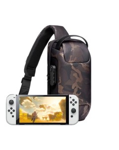 Чехол сумка для приставки для Nintendo Switch OLED коричневый Mitrifon