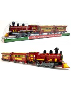 Детский игрушечный инерционный поезд с вагонами 55 см красный 106788 Playsmart