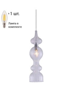 Подвесной светильник с лампочкой Iris SP1 A Transparent Lamps E14 Свеча Crystal lux