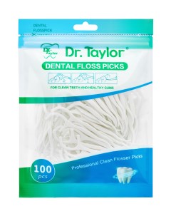Зубочистки с зубной нитью 100 шт флоссеры пластиковые Dr. taylor