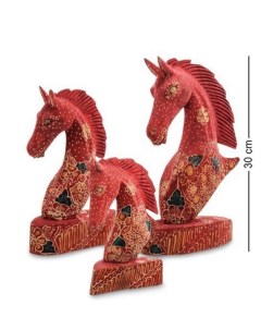 Фигурка Лошадь набор из трех 25 20 15 см батик о Ява 10 014 113 402380 Decor and gift