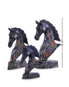 Фигурка Лошадь набор из трех 25 20 15 см батик о Ява 10 015 113 402381 Decor and gift
