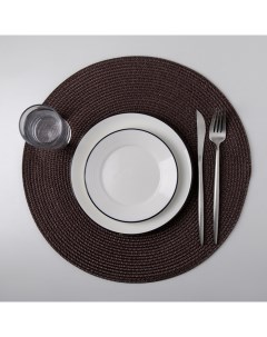 Салфетка сервировочная на стол Лофт d 38 см цвет коричневый Городок