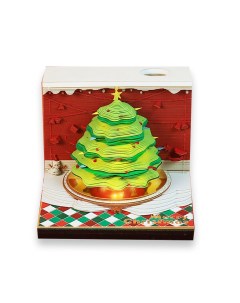 Блок для заметок 3D Рождественская ель 15020 c отрывными стикерами подарочный Protect