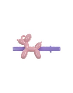 Зажим для волос фиолетовый с розовой собачкой детский Tais