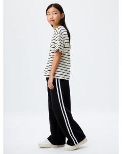 Широкие трикотажные брюки с лампасами для девочек Sela