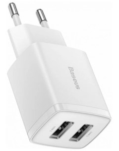 Зарядное устройство сетевое CCXJ010202 2 USB 2 1A 10 5W белый Baseus