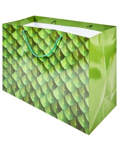 Пакет подарочный Чешуя 40x35 см цвет зеленый Без бренда