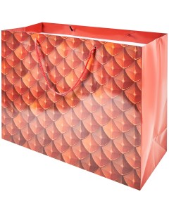 Пакет подарочный Чешуя 40x35 см цвет красный Без бренда