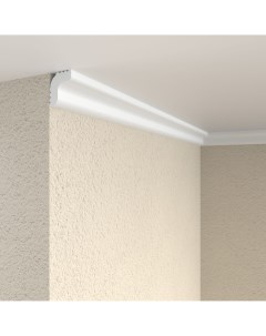 Плинтус потолочный полистирол для натяжного потолка 03006E белый 18x21x2000 мм Format