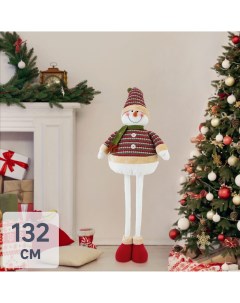 Декоративная фигура Снеговик на раздвижных ногах 132 см Без бренда