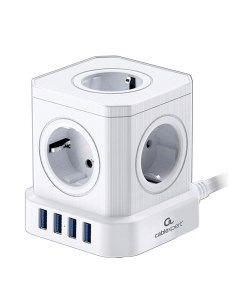 Сетевой фильтр Cablexpert Tower 5 Sockets 4хUSB 2m White TWR 5 U4 W 2 Gembird