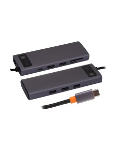 Хаб USB Metal Gleam Series 8 in 1 Multifunctional Type C HUB Docking Station Gray WKWG050113 Baseus