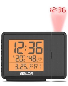 Часы проекционные B0367STHR чёрный Baldr