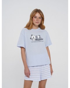 Хлопковая свободная пижама с принтом панды Твое