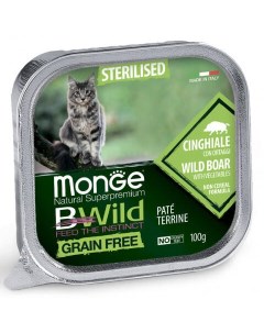Bwild Cat Grain free консервы для кошек Кабан с овощами 100 г Monge
