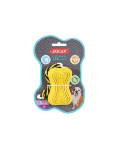 Игрушка Титан Кость кормушка с веревкой для собак 8 см Желтый Zolux