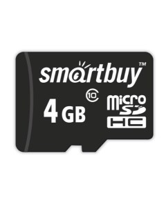 Карта памяти MicroSDHC 4GB Class10 Smartbuy
