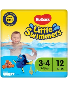 Трусики подгузники для плавания Little Swimmers 3 4 7 15кг 12 шт Huggies