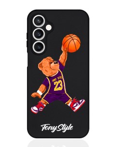 Чехол для смартфона Samsung S23Fe черный силиконовый баскетболист с мячом Tony style