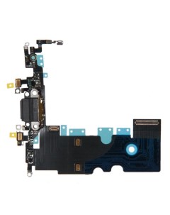 Шлейф с разъемом зарядки для iPhone 8 черный Rocknparts