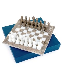 Шахматы из камня Карфагенсерый мрамор 30 см ON W032 Pakshah