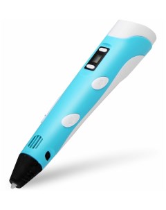 3D ручка Pen 2 для детей дисплей и набор пластика PLA 3 цвета 9 метров голубой Nobrand