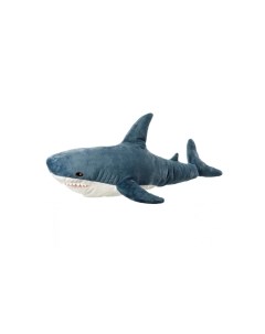 Мягкая игрушка подушка Добрая Акула голубая длина 80 см Nobrand