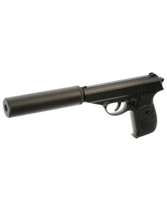 Пистолет игрушечный пневматика металлический 15 см с глушителем Cs toys