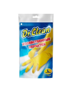 Перчатки хозяйственные резиновые 4 пары размер L Dr. clean