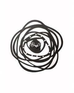 Настенные деревянные часы цветок черная Роза 37х37 см Neprostochasy