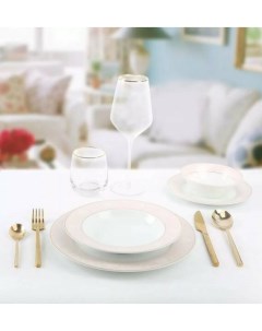 Набор Столовой Посуды Elegant из фарфора 24 пр Pearl Белый Arya