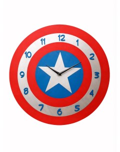 Настенные деревянные часы Marvel Капитан Америка 40х40 см Neprostochasy